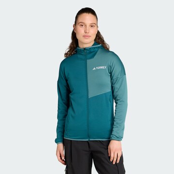 ADIDAS TERREX Funktionsfleecejacke 'Xperior' in Grün: Vorderseite