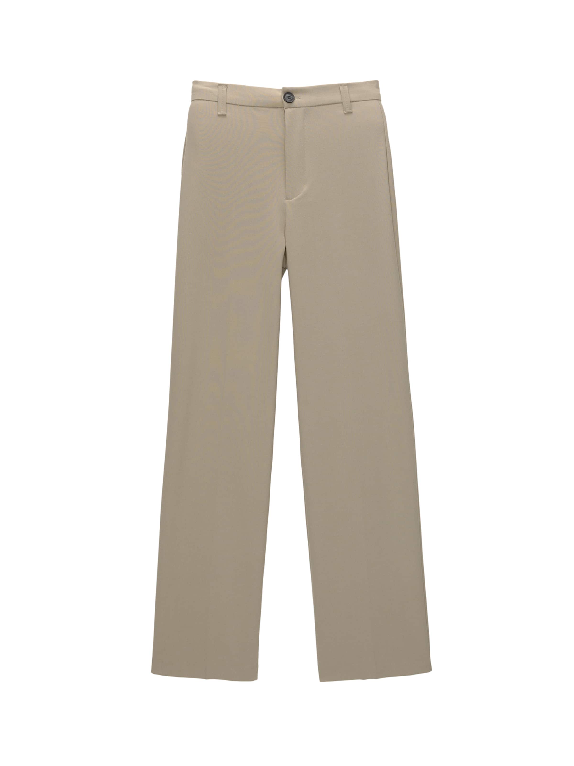 Pantalon à plis Pull&Bear en beige : devant