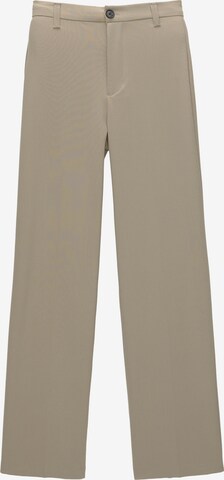 Pull&Bear Zvonové kalhoty Kalhoty s puky – béžová: přední strana