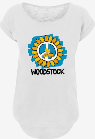 F4NT4STIC Shirt 'Woodstock Artwork Flower Peace' in White: front