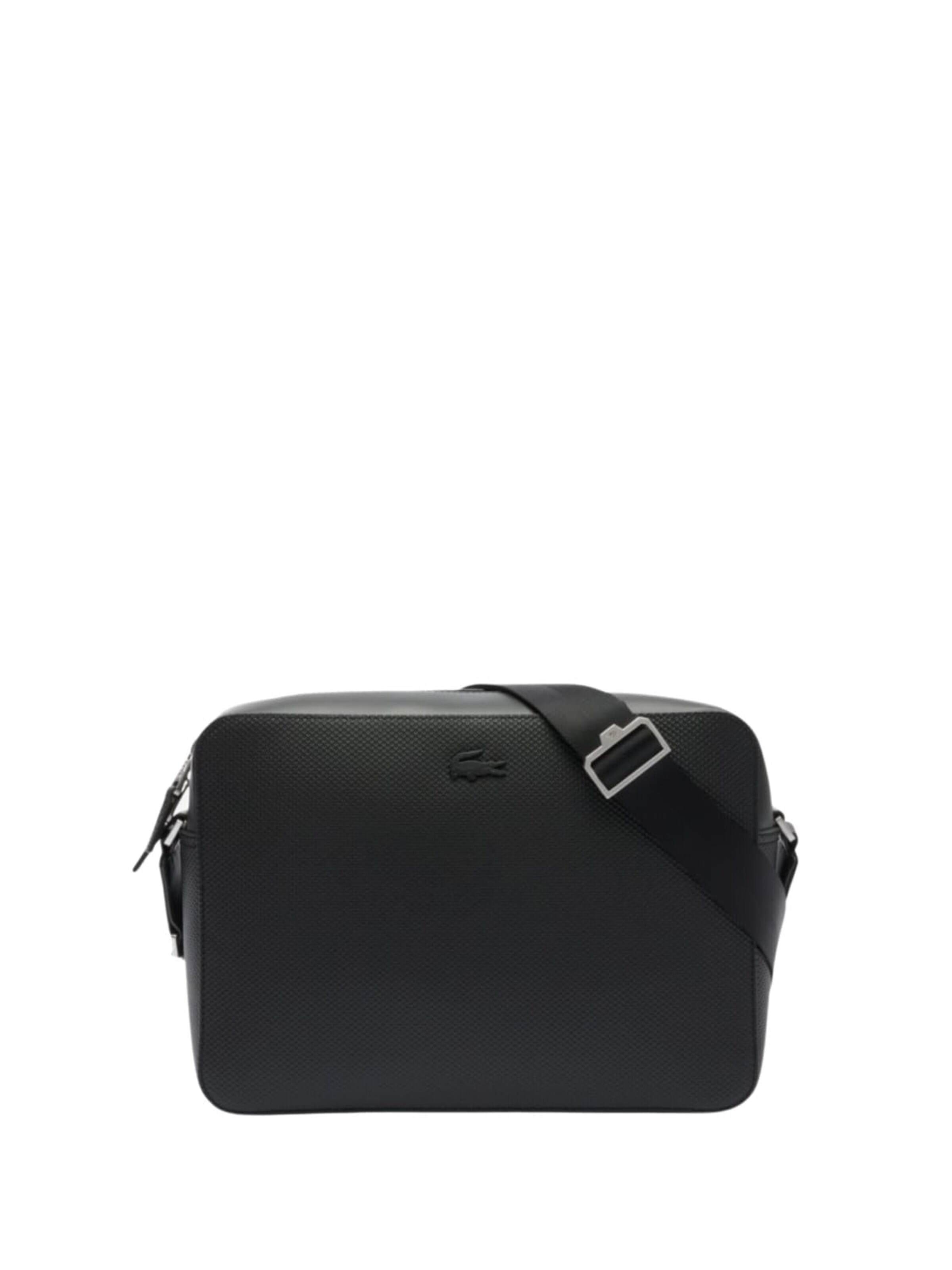 LACOSTE Taška cez rameno 'Lacoste Sac à bandoulière Chantaco en cuir Noir', veľkosť One Size - čierna, Produkt