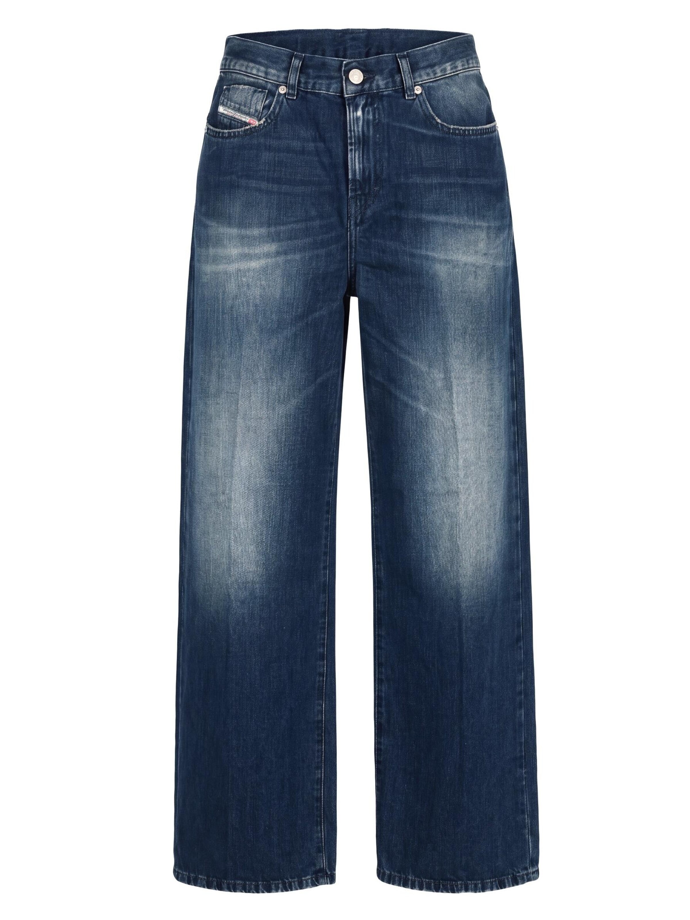 DIESEL Wide leg Jeans 'Supersoft & Light Linen 2000 WIDEE-R' in Blauw: voorkant