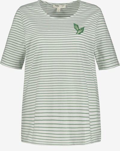Ulla Popken Shirt en grün / weiß, Vue avec produit
