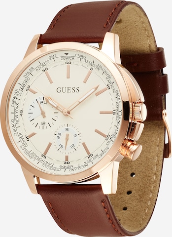 GUESS - Reloj analógico en marrón: frente