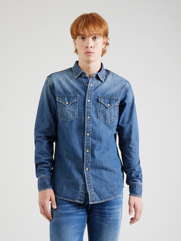 REPLAY Regular fit Overhemd in Blauw: voorkant