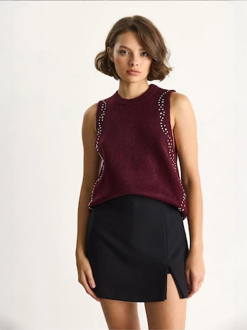 Top in maglia di Bianco Lucci in rosso