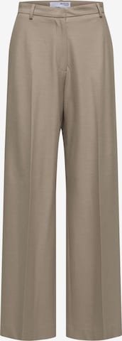 SELECTED FEMME Wide leg Pleated Pants in Beige: front