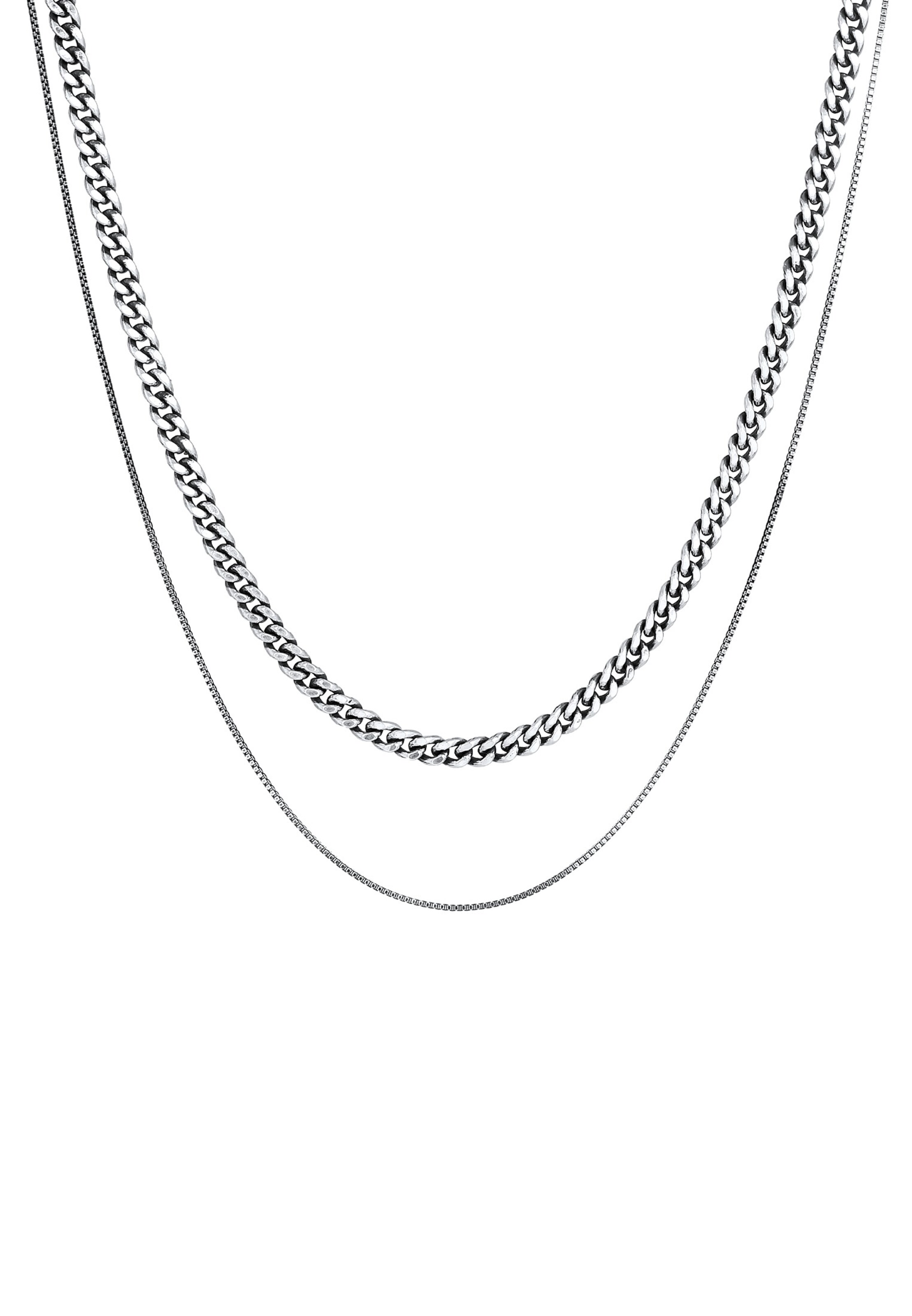 KUZZOI Halskette Basic Kette in Silber