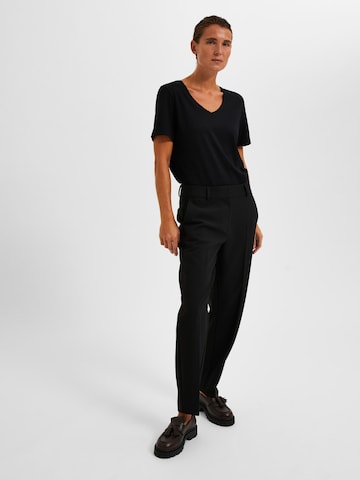 SELECTED FEMME Tapered Trousers 'RITA-RIA' in Black