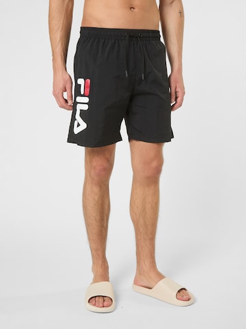 FILA Uimashortsit 'CARAVELLO regular logo beach shorts' värissä musta: etupuoli
