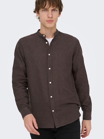 Only & Sons Slim Fit Skjorte 'ONSCaiden' i brun
