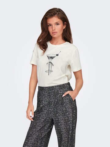 ONLY T-Shirt 'ONLPERLE' in Weiß: Vorderseite