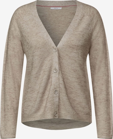 CECIL Gebreid vest in Beige: voorkant