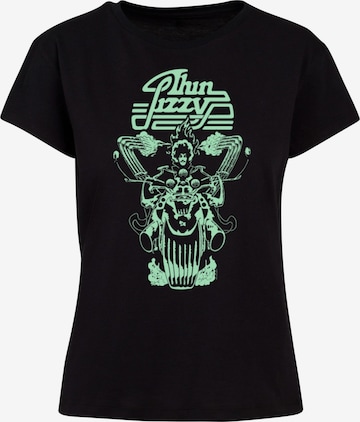 Merchcode Shirt 'Thin Lizzy - Rocker Flames' in Zwart: voorkant