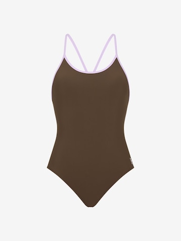 Maillot de bain sport 'Liberty Racerback' WALLIEN en marron : devant