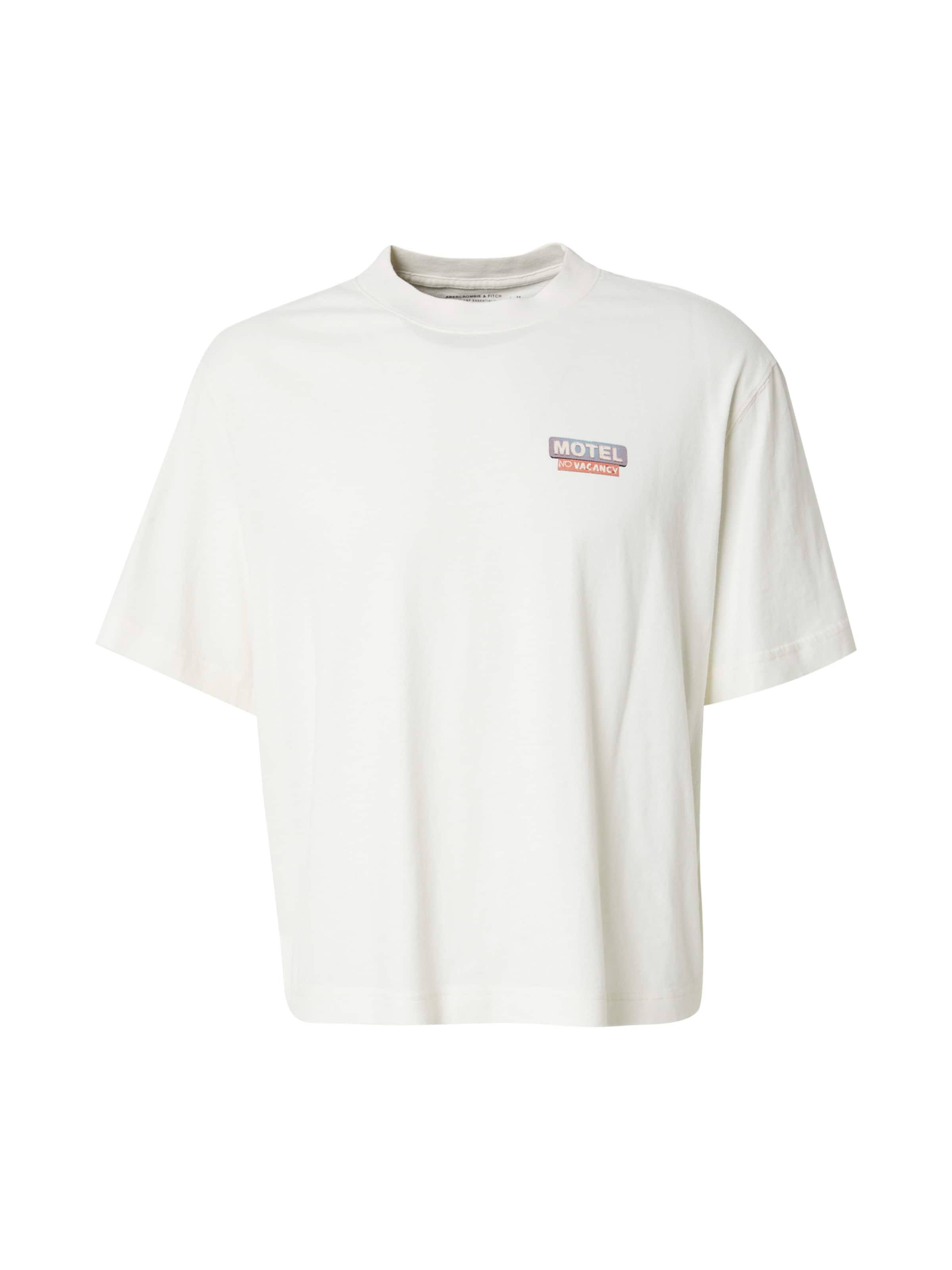 Abercrombie & Fitch Тениска в бяло: отпред