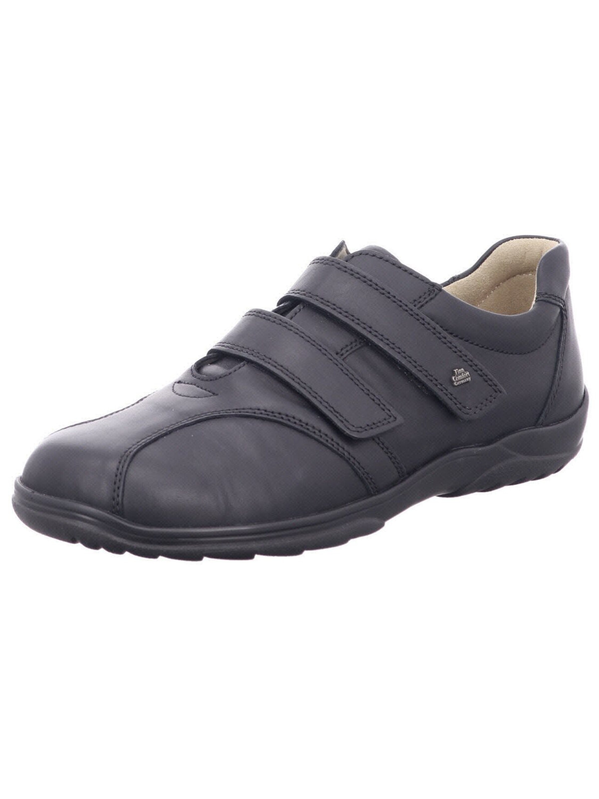 Finn Comfort Slip-Ons 'Slipper Herren 01284 014099 Echtleder in schwarz' in Black: front