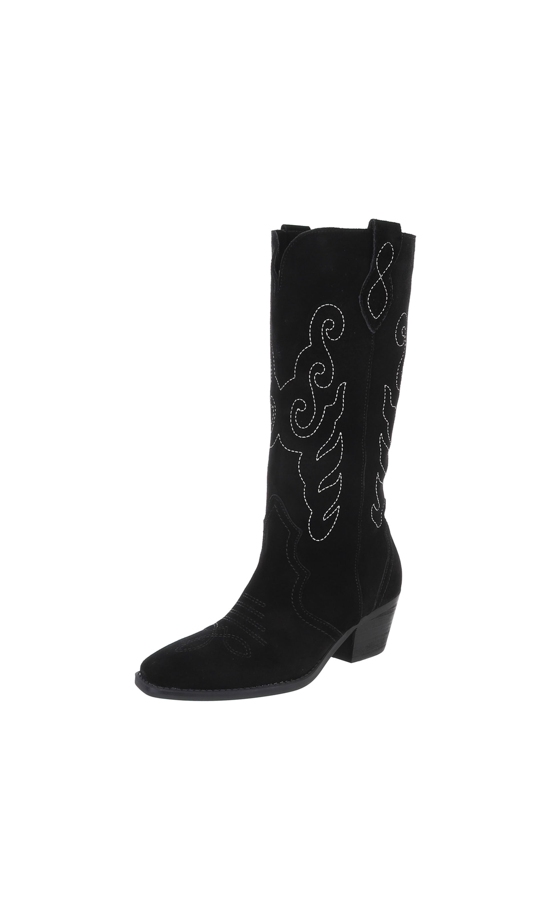 Ital-Design Cowboy Boots in Black: front