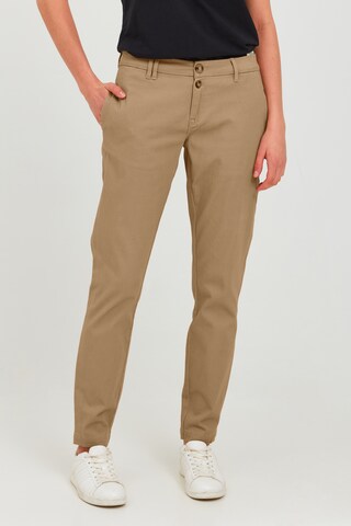 Oxmo Regular Chino Pants 'Pilar' in Beige: front