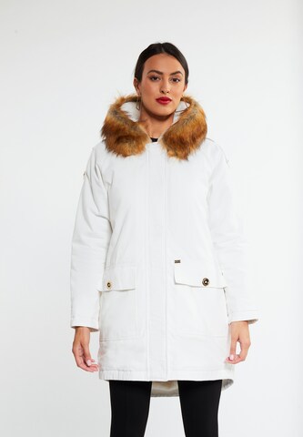 Parka d’hiver faina en blanc : devant