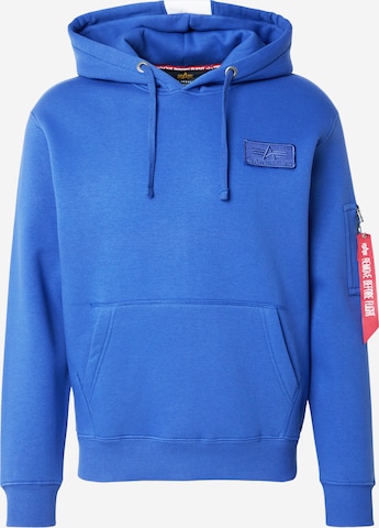 ALPHA INDUSTRIES Regularny krój Bluzka sportowa 'Red Stripe' w kolorze niebieski: przód