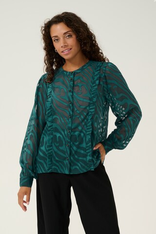 Cream Bluse 'Yana' i grøn: forside