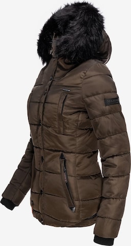 MARIKOO Winter Jacket 'Lotusblüte' in Brown