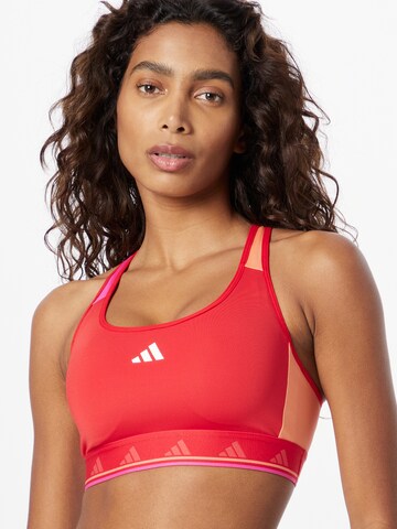 ADIDAS PERFORMANCE Bralette Sports Bra 'Powerreact Medium-Support Techfit' in Red: front