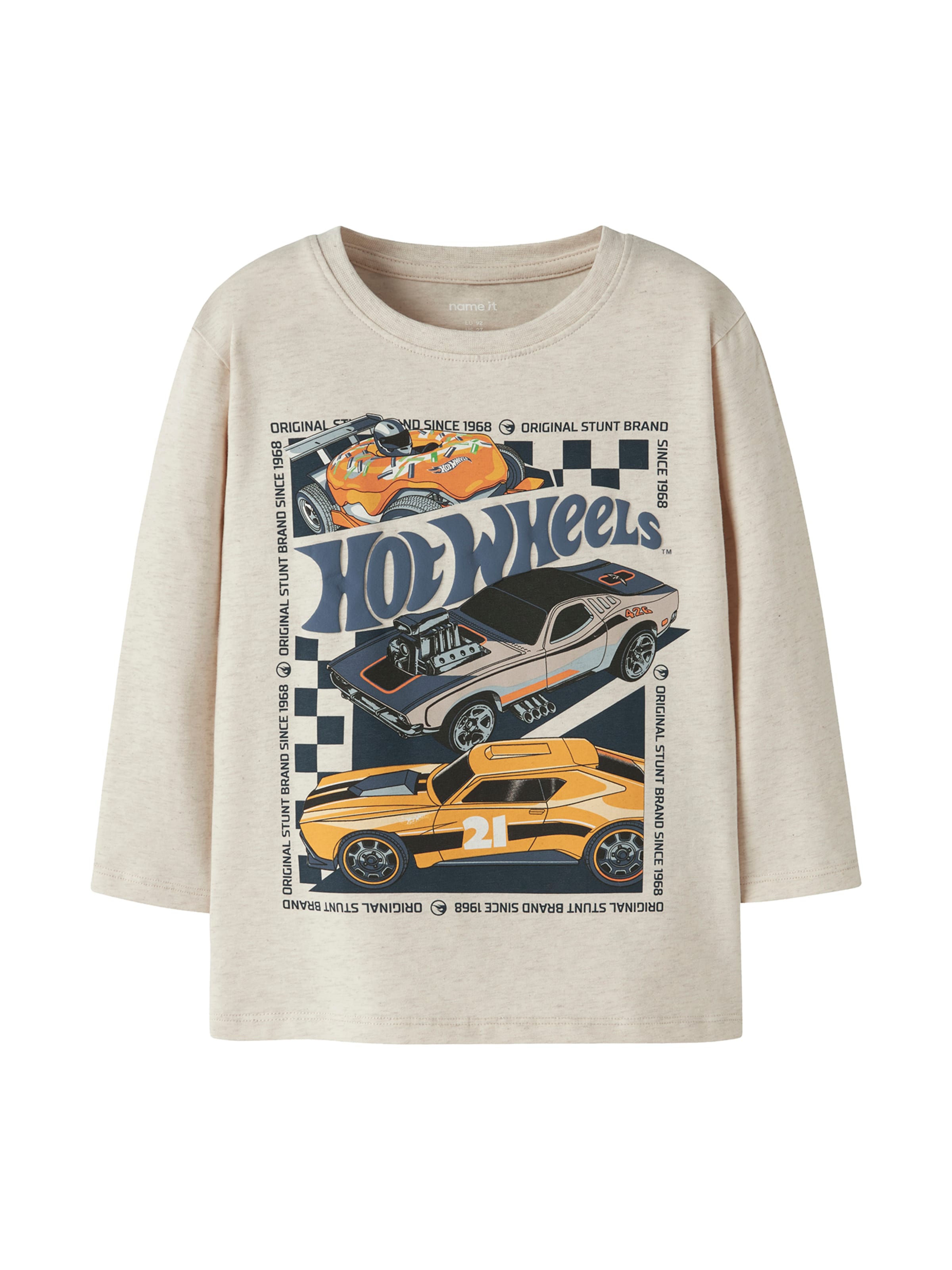 bēšs NAME IT T-Krekls 'NMMJunior Hotwheels': no priekšpuses
