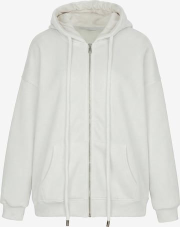 MYMO - Sudadera con cremallera en blanco: frente