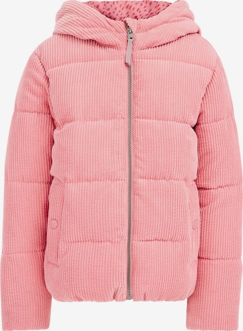 WE Fashion - Casaco de inverno 'Meisjes' em rosa: frente