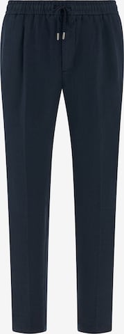 Boggi Milano Regular Bandplooibroek in Blauw: voorkant