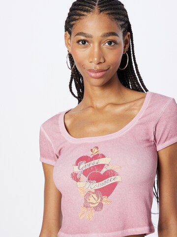 T-shirt 'ROMANCE' GUESS en rose