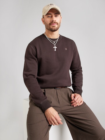 G-STAR Majica 'Premium Core' | rjava barva: sprednja stran