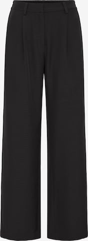 ICHI Pleated Pants 'IHFAVA' in Black: front