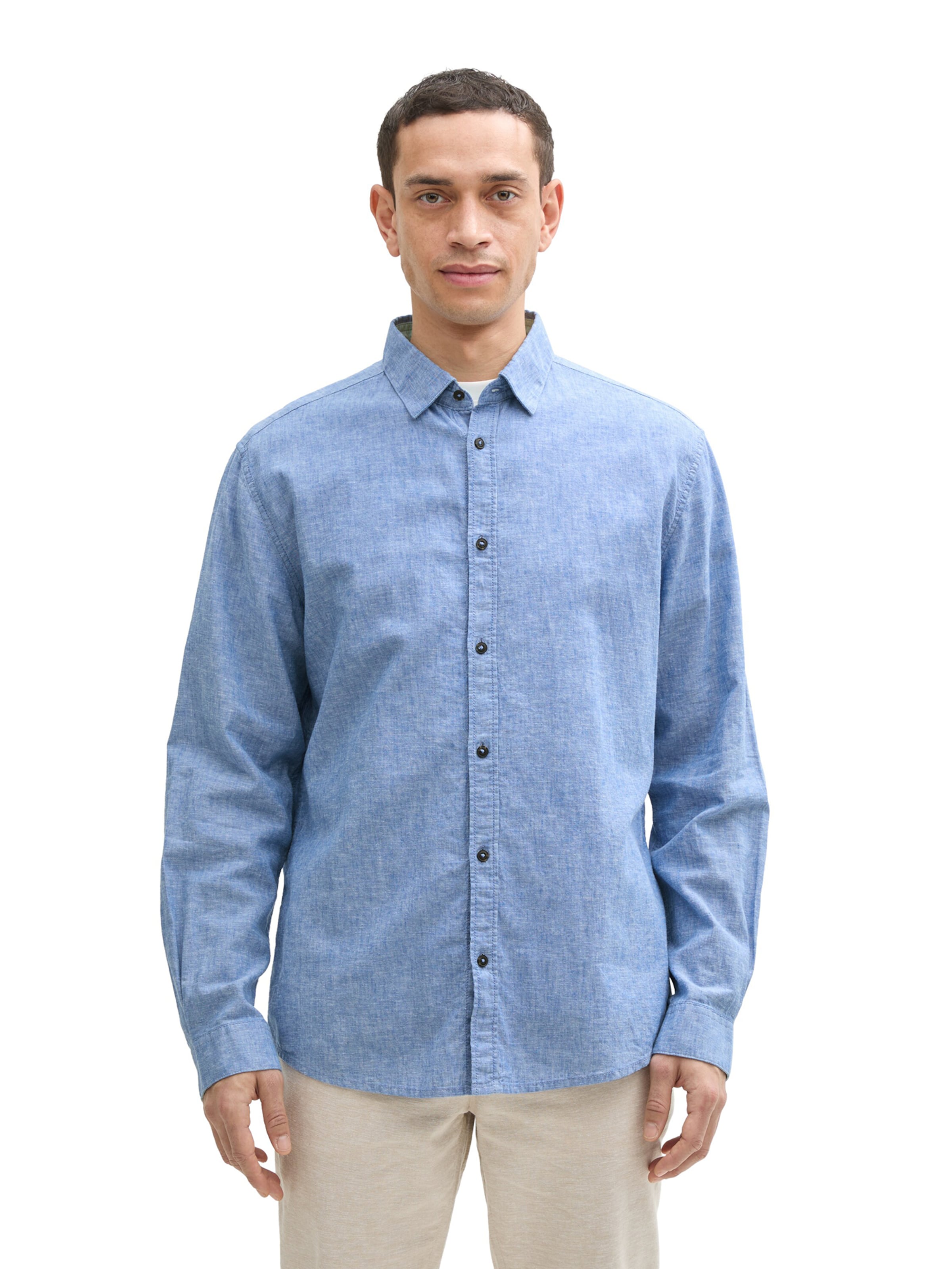 TOM TAILOR Regular Fit Skjorte i blå: forside