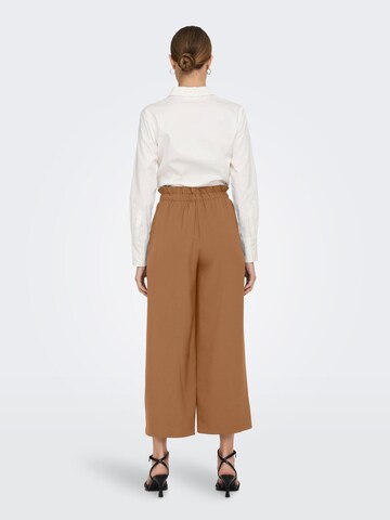 ONLY Wide leg Pleat-front trousers 'LIZZO' in Brown