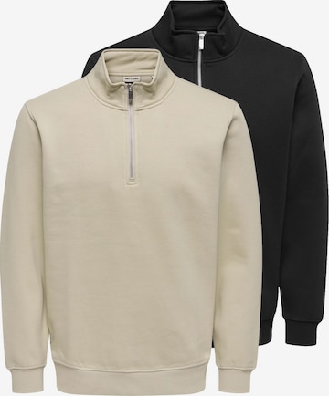 Only & Sons Sweatshirt 'Connor' in Beige: voorkant