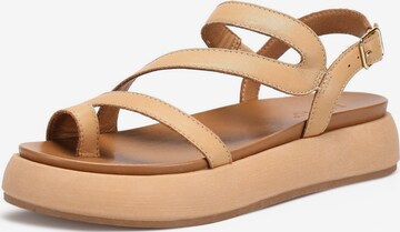 INUOVO Strap Sandals in Beige: front