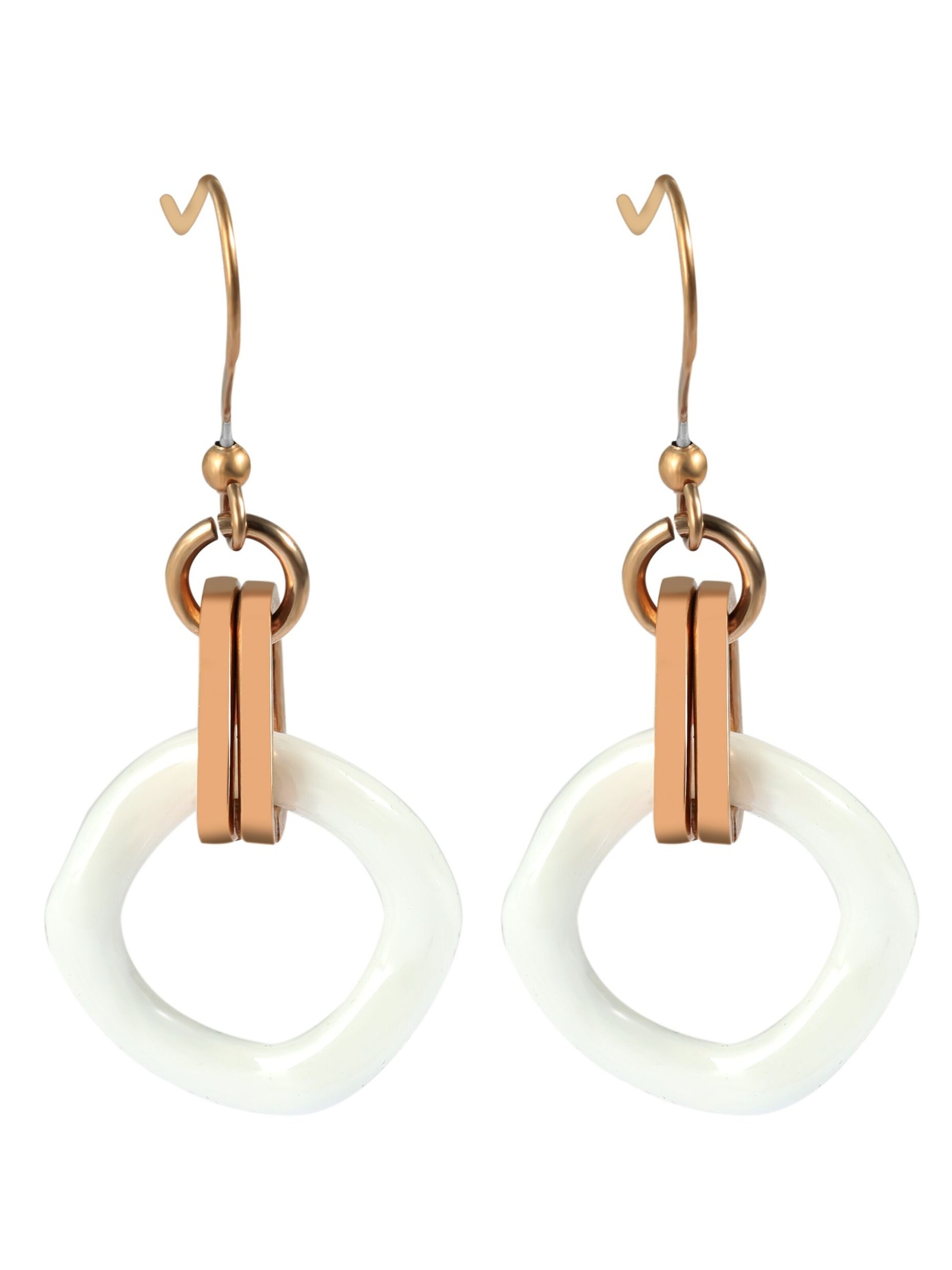Akzent Earrings 'Taida, langlebig' in White: front