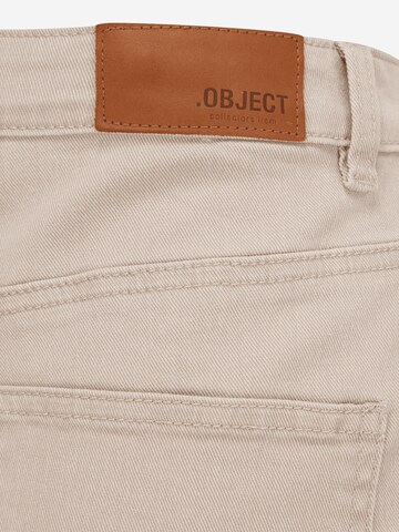 OBJECT Tall regular Jeans med lægfolder 'ROXANE' i beige