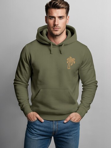Neverless Sweatshirt 'Palm Lineart Logo'‌‌‌‌ in Grün