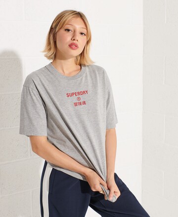 Superdry T-Shirt ' Corporate' in Grau: predná strana