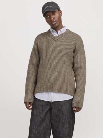 Pull-over JACK & JONES en marron : devant