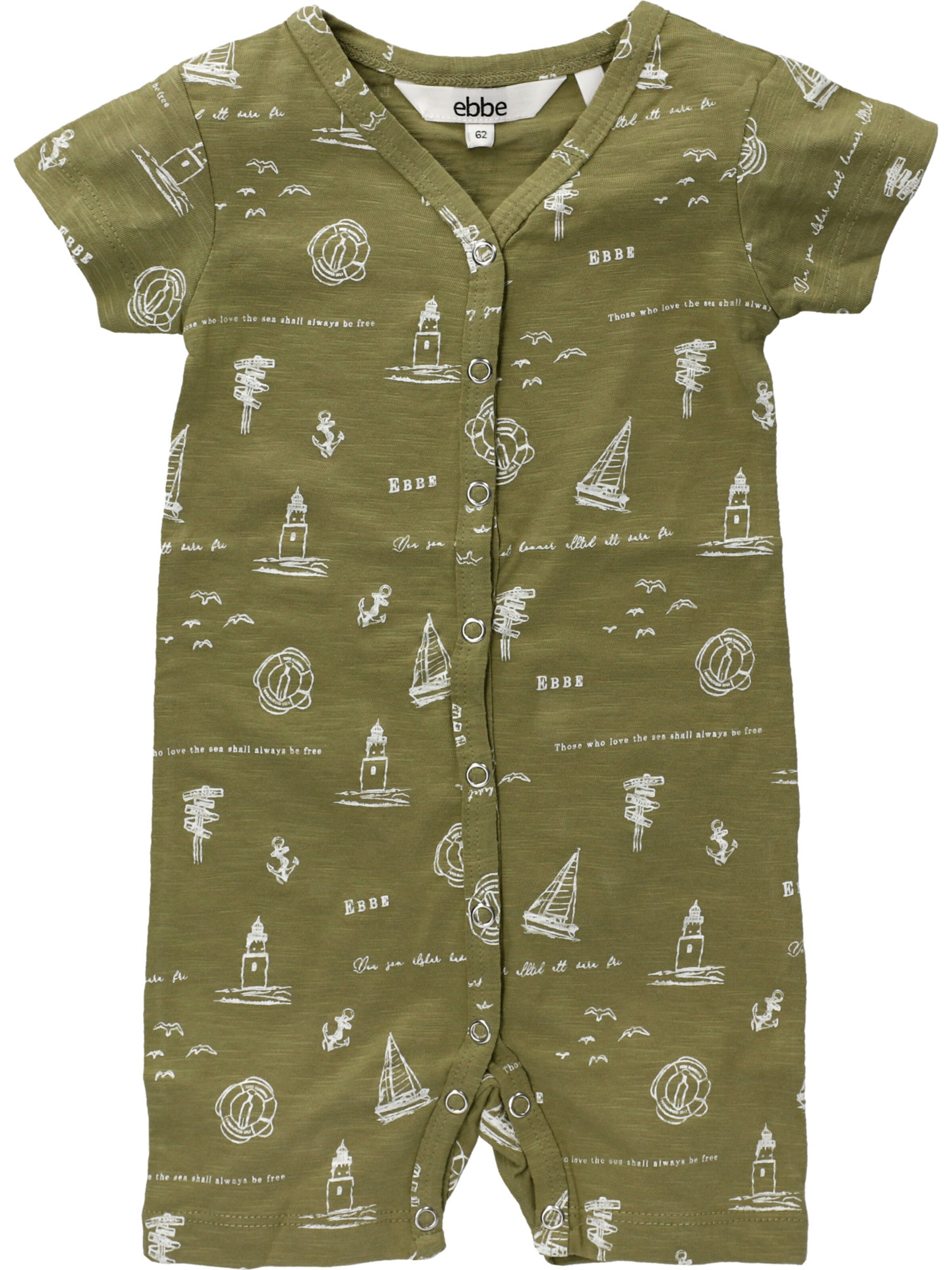 Ebbe Romper/Bodysuit 'Sea' in Green: front