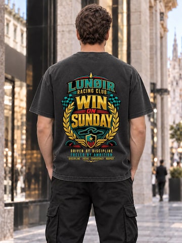 LUNØIR Studio Shirt 'Win on Sunday'‌‌ in Schwarz
