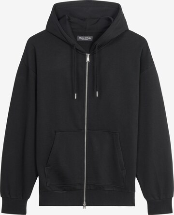 Marc O'Polo Zip-Up Hoodie in Black: front