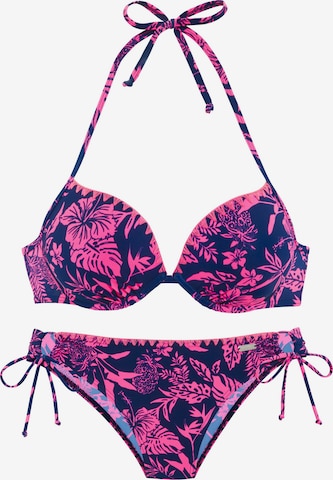 VENICE BEACH Push-up Bikini in Purple: front