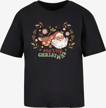 T-shirt 'Christmas Hippie Santa And Reindeer' F4NT4STIC en noir : devant