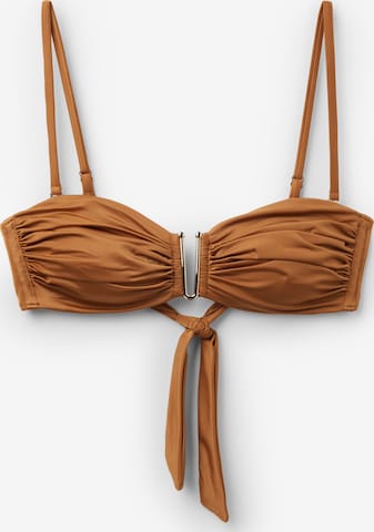 CALZEDONIA Bikini Top 'SHINY SATIN' in Brown: front